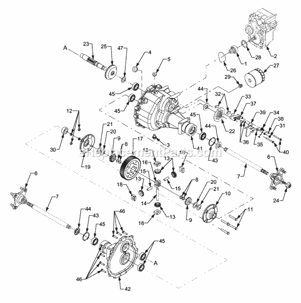 Transmission - Differential Diagram and Parts List for GT3204 14A-671-710 Cub Cadet Lawn Tractor